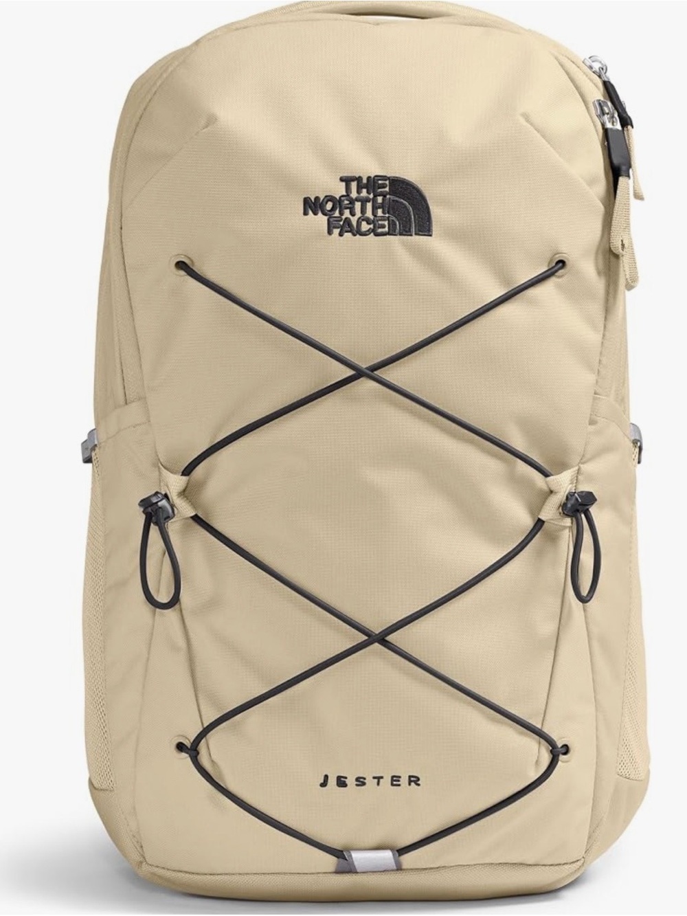 The North Face Jester Backpack in beige with black bungee - Picture 2 of 6
